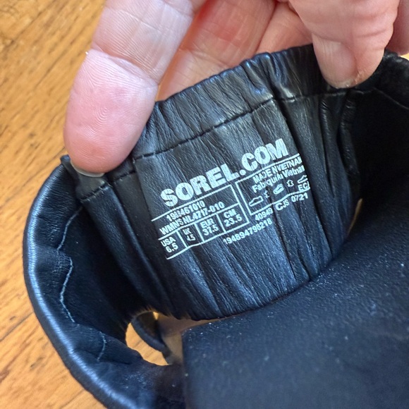 Sorel Black Two Strap Slide Sandals - Picture 4 of 5